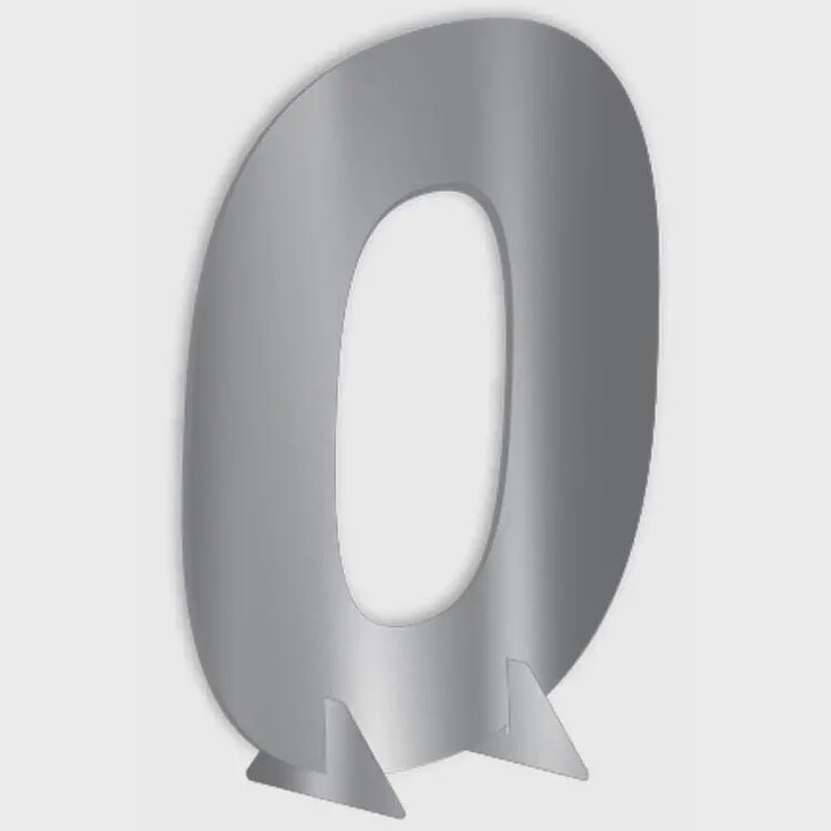 Silver metallic stand-Up Number 24”, NUMBERS: 0