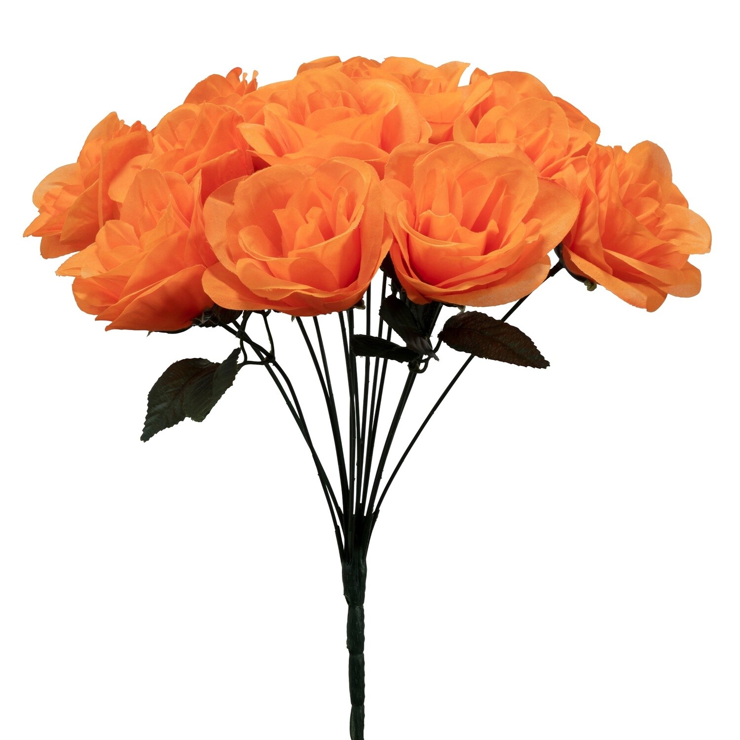14 Head Artificial rose bouquet 12”, Colour: Orange