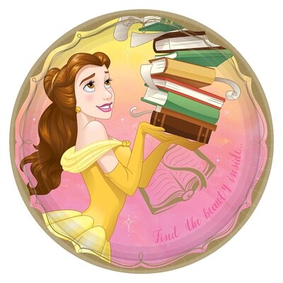 Disney Princess Round Plates, 9&quot; - Belle 8ct