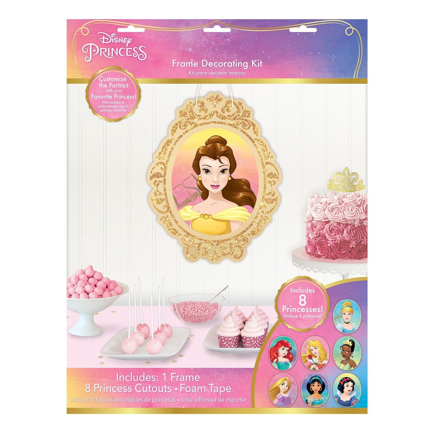 Disney Princess Glitter Wall Frame and Cutout Decoration Kit