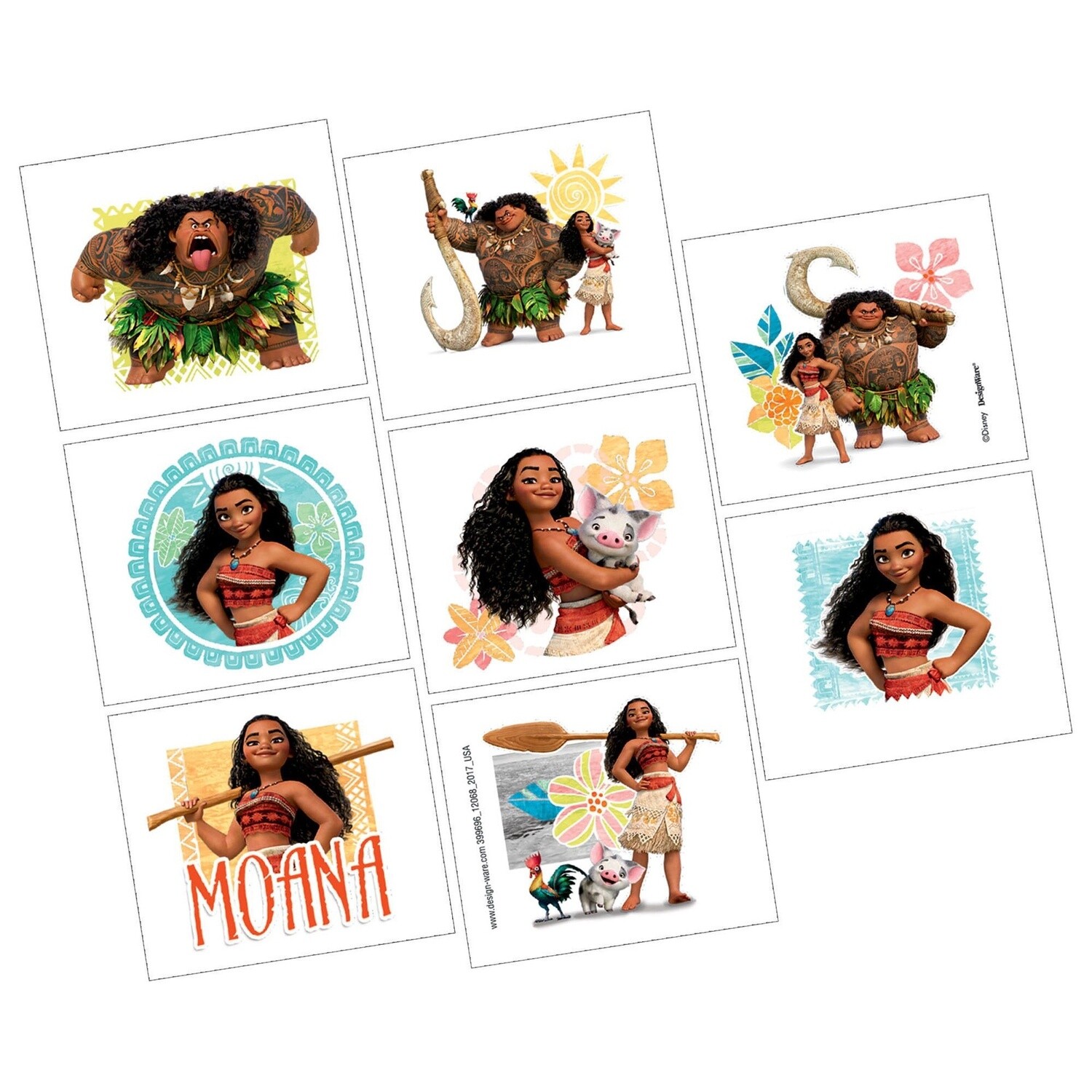 Disney Moana Tattoos 8ct