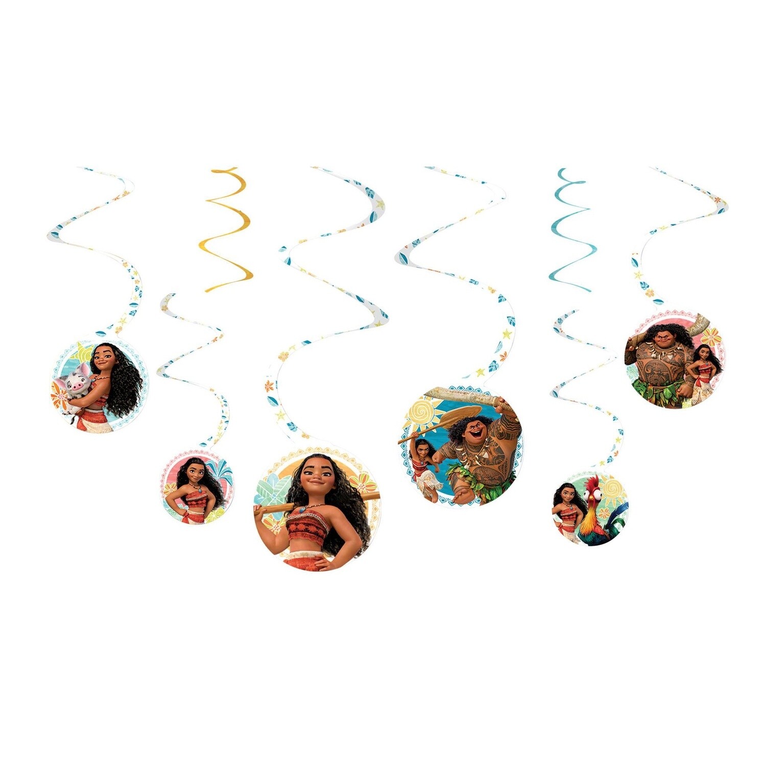 Disney Moana Moana Spiral Decorations 6ct