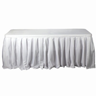 17&#39; L X 29&quot; H POLYESTER 6&#39; TABLE SKIRT, 1 PC/PACK,