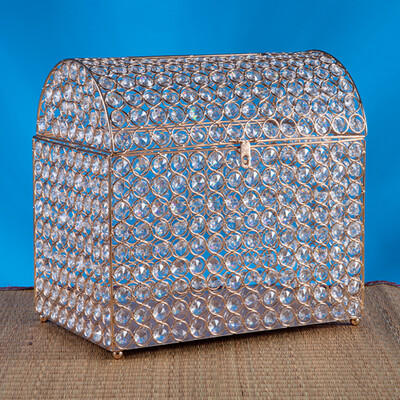 12&quot;L x 8.5&quot;W x 11.25&quot;H CRYSTAL MONEY CHEST, 1 PC BOX