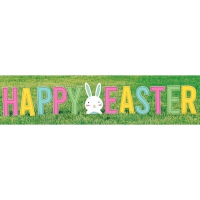 Happy Easter Letter Yard Signs – Corrugated Plastic with Metal Stakes (13 3/5"–15 1/2")