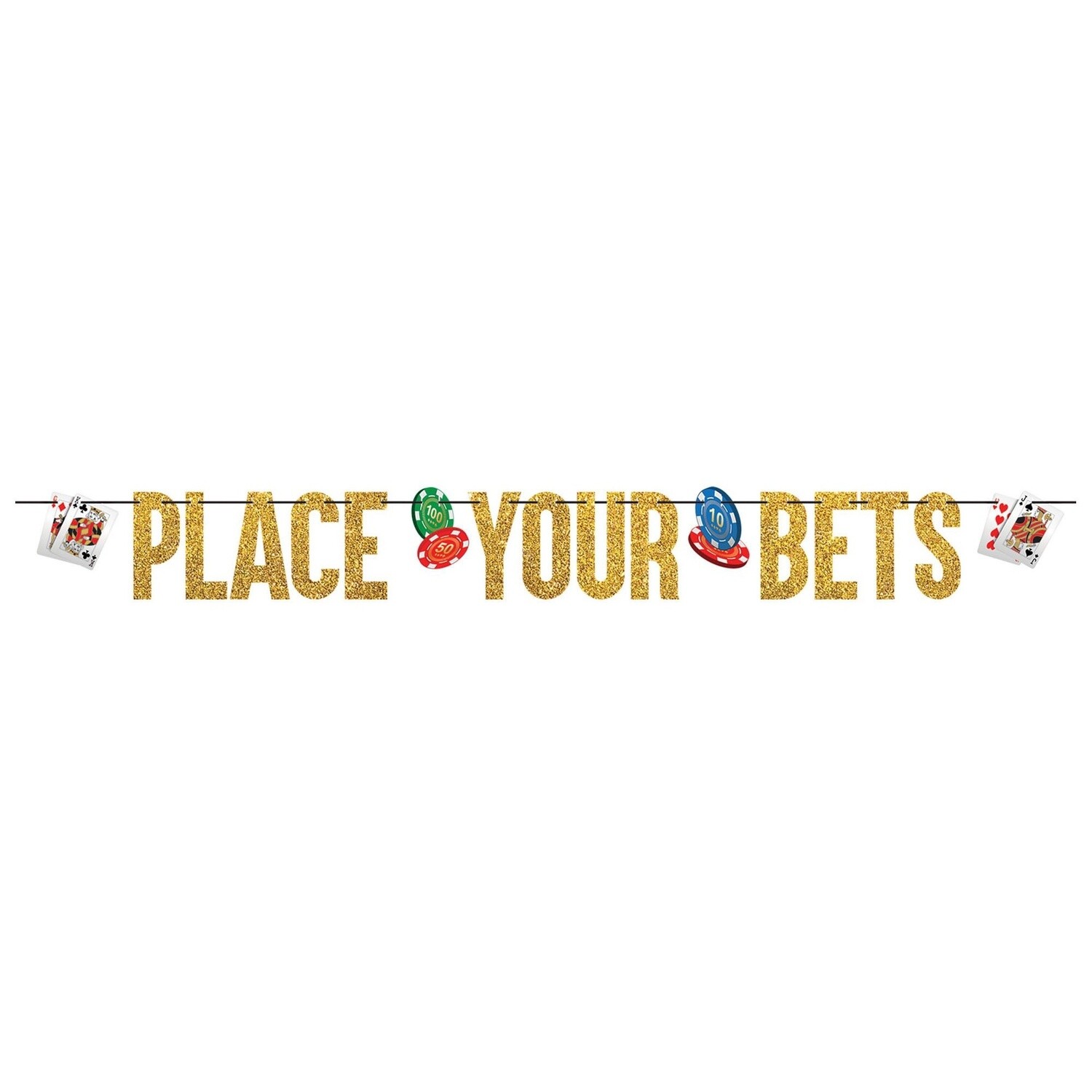 Glitter Roll the Dice Casino Letter Banner