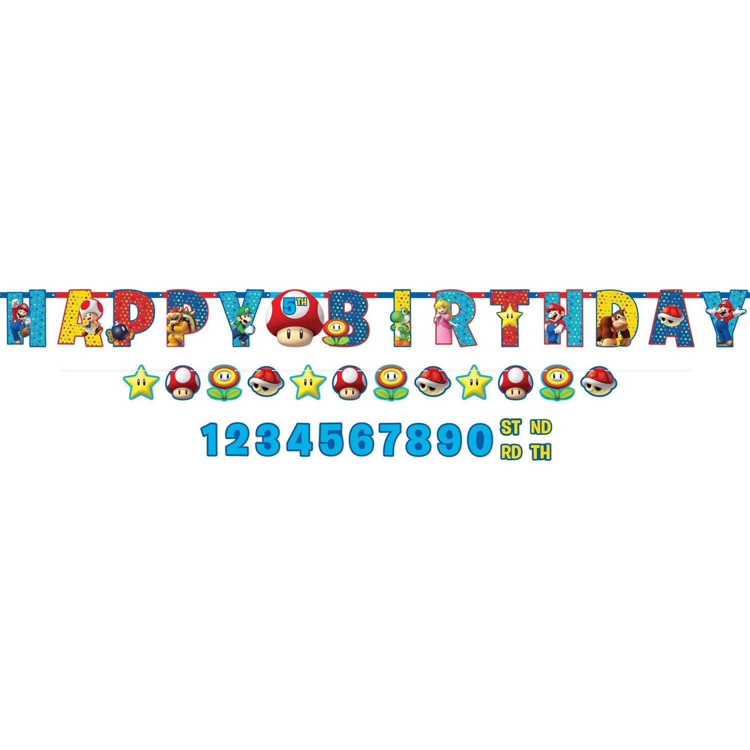 Super Mario Add an Age Birthday Banner Set, 2pc