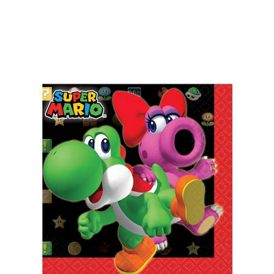 Mario beverage napkins 16ct