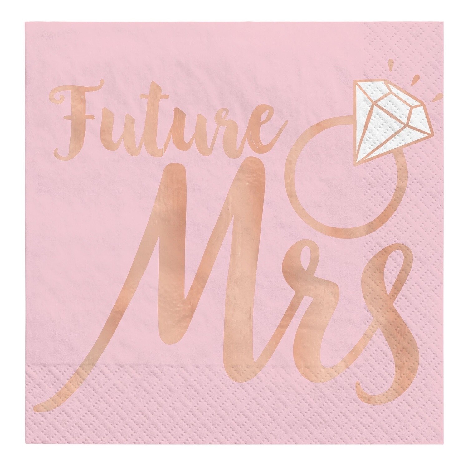 Blush Wedding Beverage Napkins Future Mrs. - Hot Stamped 16ct