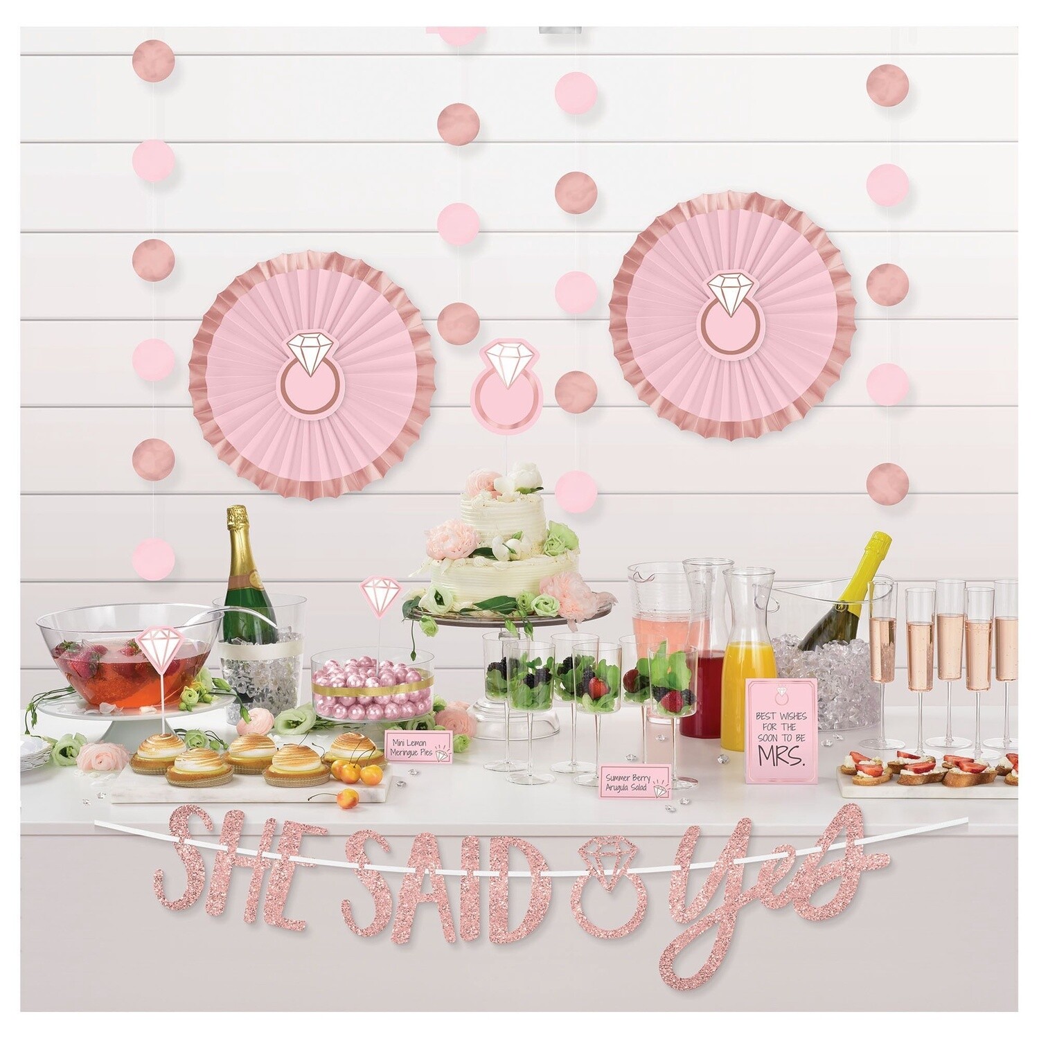 Blush Wedding Buffet Table Decorating 23pcs