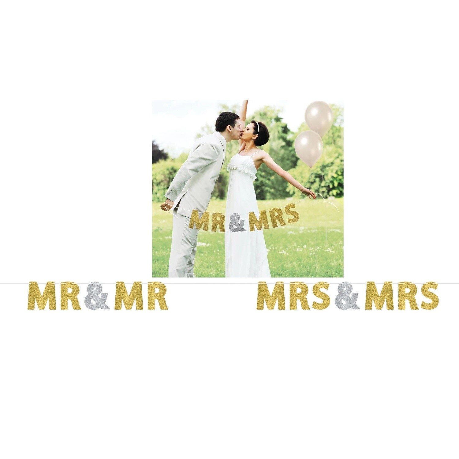 Glitter Letter Banner MR &amp; MRS + S 12&#39;