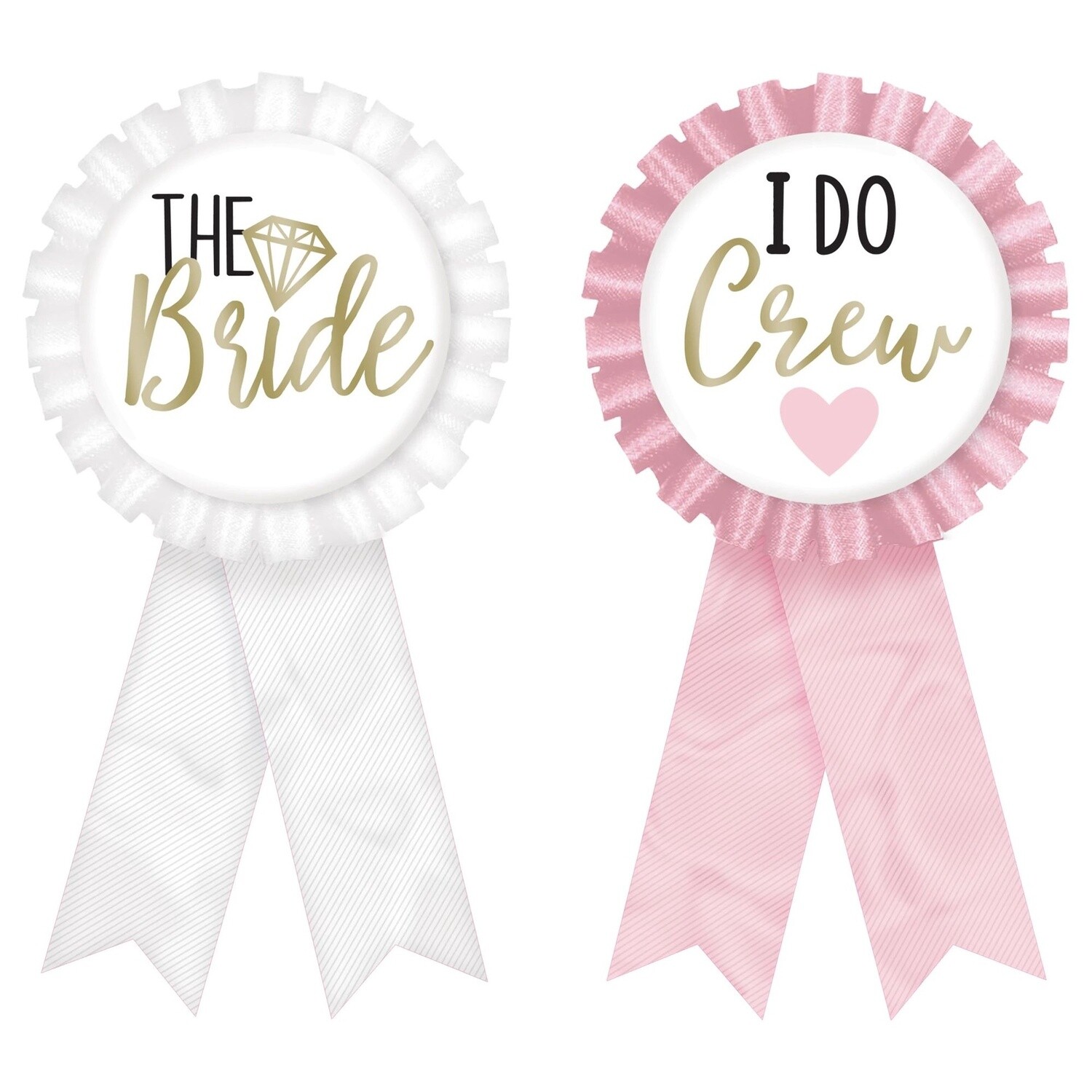 The Bride &amp; I Do Crew Fabric Award Ribbons, 3in x 5.85in, 8pc