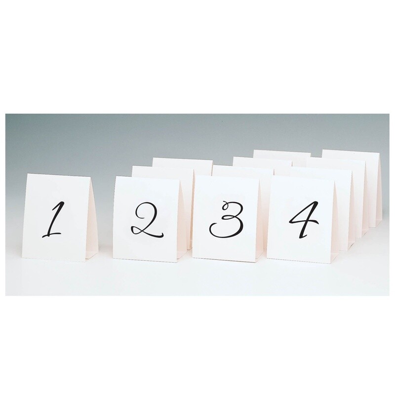 Table Number Tent Cards 1-12