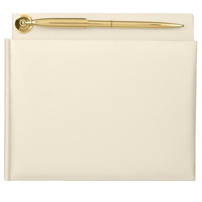Ivory Wedding Guest Book with Pen