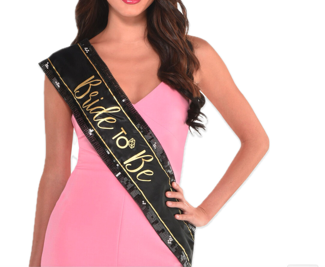 Black &amp; Gold Bride-To-Be Sash