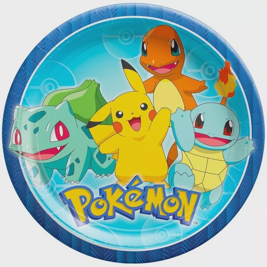 Pokemon™ 9&quot; Round Plates 8CT
