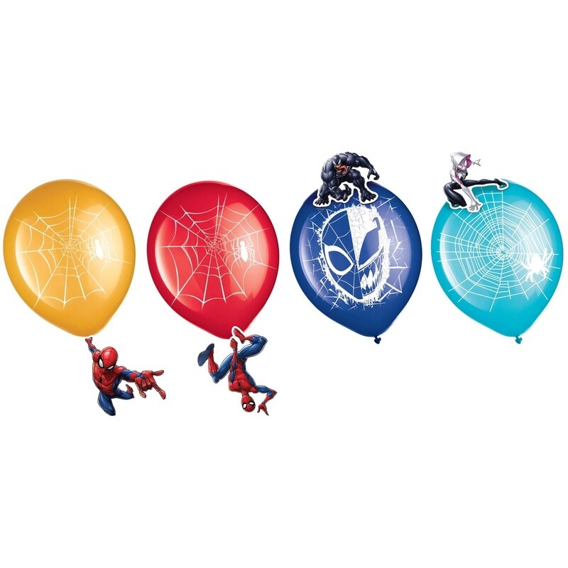 6ct, Spider-Man Webbed Wonder Latex Balloon Decorating Kit