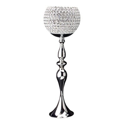 Crystal Globe Candle Holder Stand 29½"