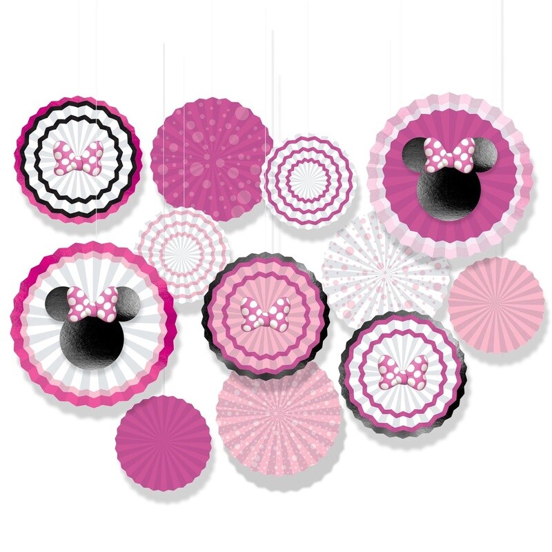 Minnie Mouse Forever Paper Fan Decoration Kit 17pc