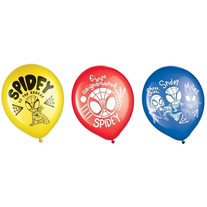 Spidey &amp; His Amazing Friends Latex Balloons, 12in, 6ct