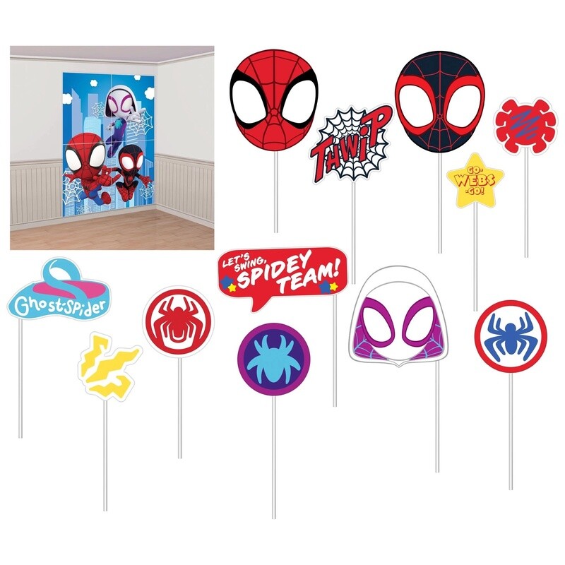 Spidey &amp; His Amazing Friends Scene Setter with Photo Booth Props