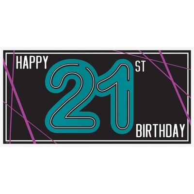 Finally 21 Birthday Horizontal Banner