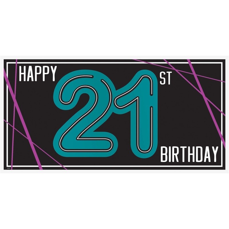 Finally 21 Birthday Horizontal Banner