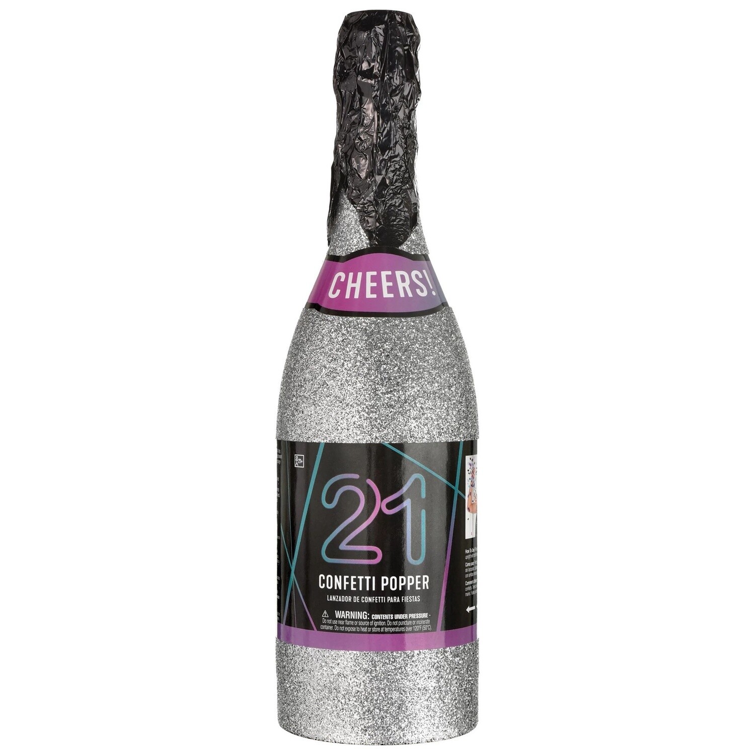 Glitter Finally 21 Birthday Bottle Confetti Popper