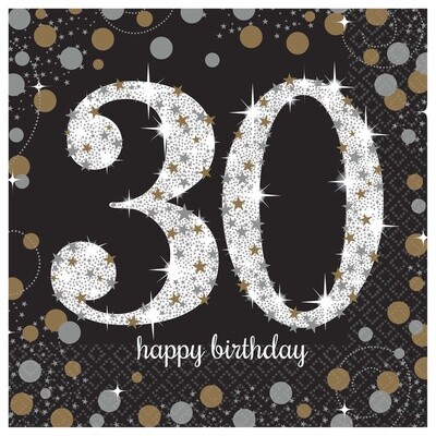 Sparkling Celebration 30th Luncheon Napkins 16CT
