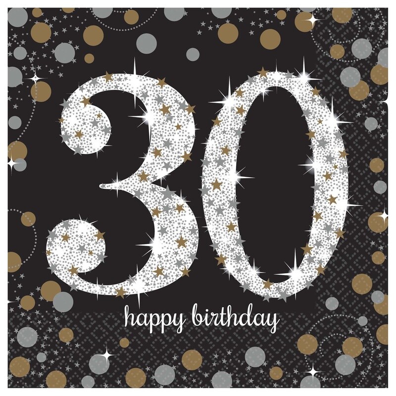 Sparkling Celebration 30th Luncheon Napkins 16CT