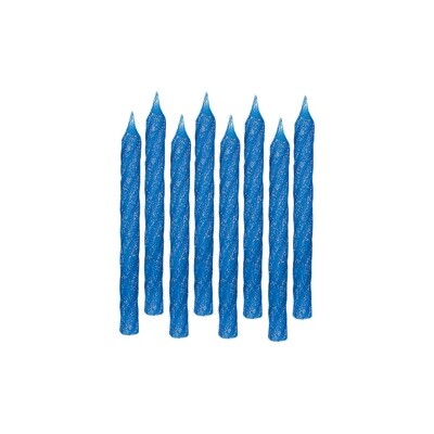 Glitter Blue Spiral Birthday Candles 24ct