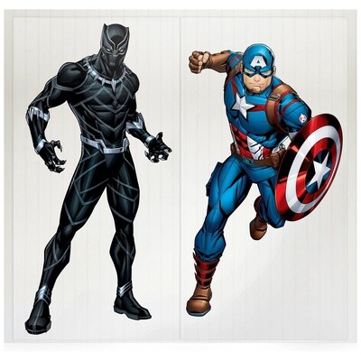Marvel Powers Unite Black Panther &amp; Captain America Scene Setter, 5.41ft