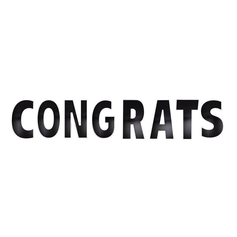 Yard Sign &quot;CONGRATS&quot; 24&quot; - Black