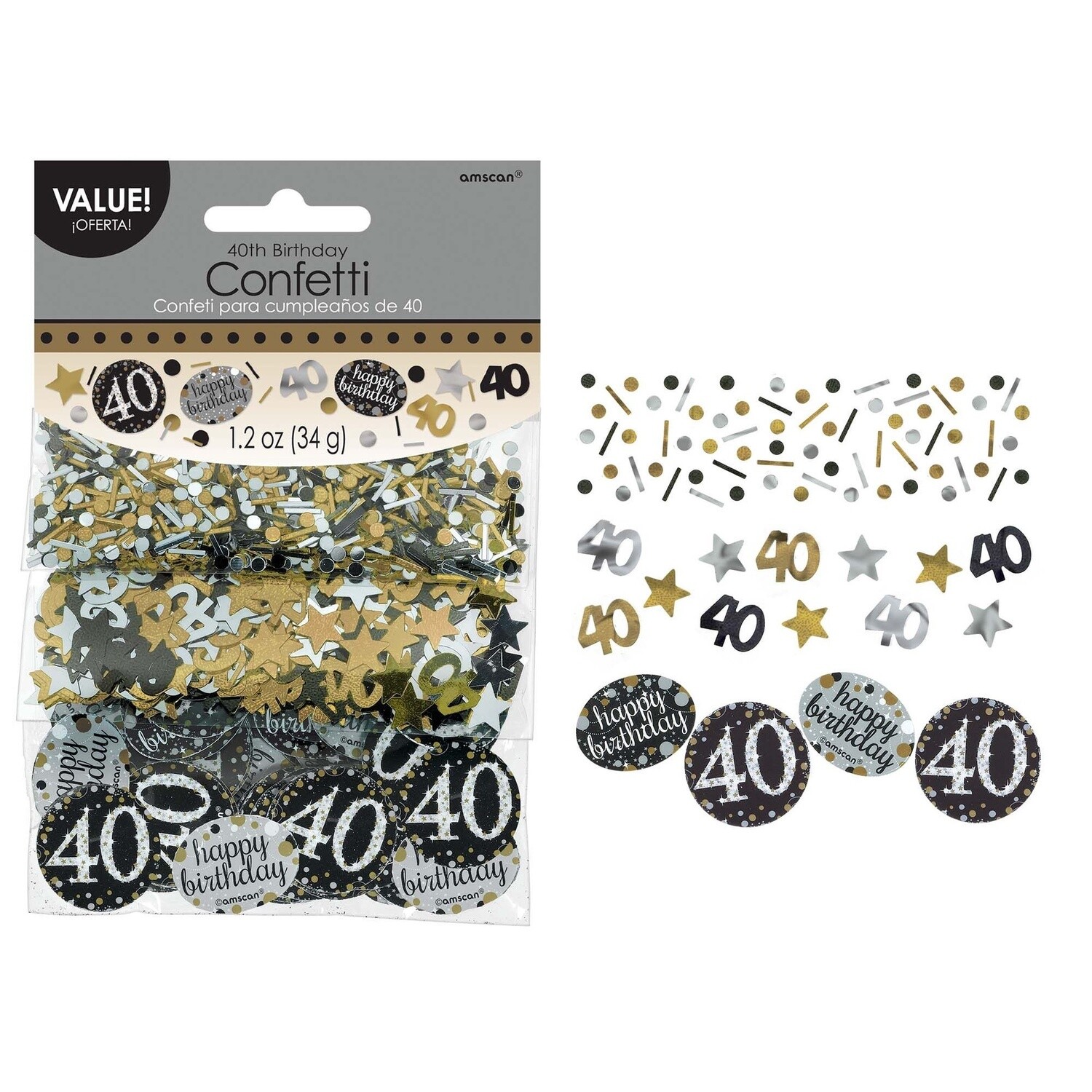 40th Birthday Confetti - Sparkling Celebration