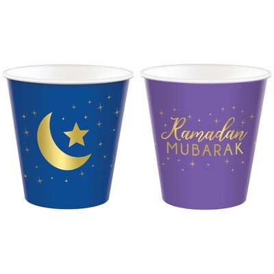 Ramadan Mubarak Paper Cups, 3oz, 16ct