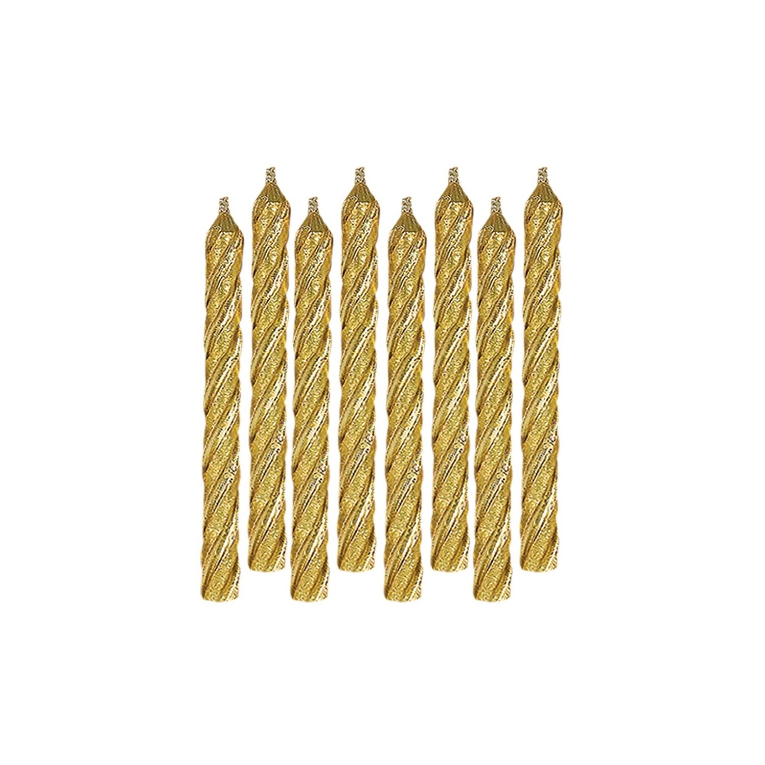 Large Spiral Candles - Gold 12CT