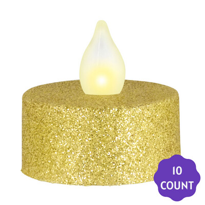 Glitter  Tealight Flameless LED Candles 10ct