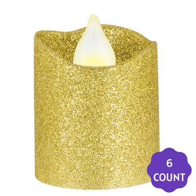 Glitter  Votive Flameless LED Candles 6ct