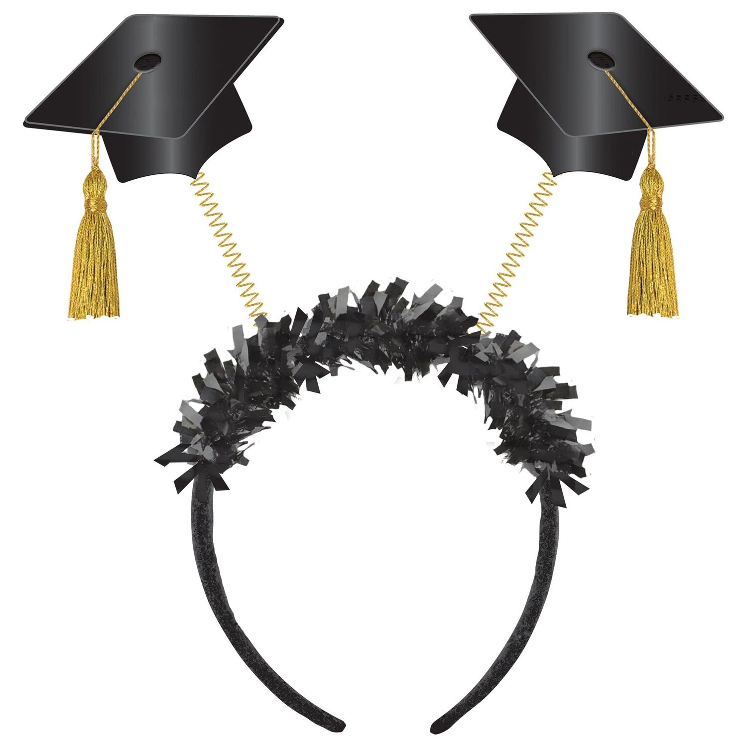 Grad Caps Fabric &amp; Tinsel Head Bopper, 9.3in x 9.6in