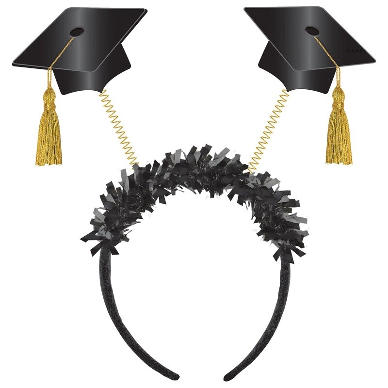 Grad Caps Fabric &amp; Tinsel Head Bopper, 9.3in x 9.6in