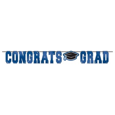 Blue Congrats Grad Letter Banner