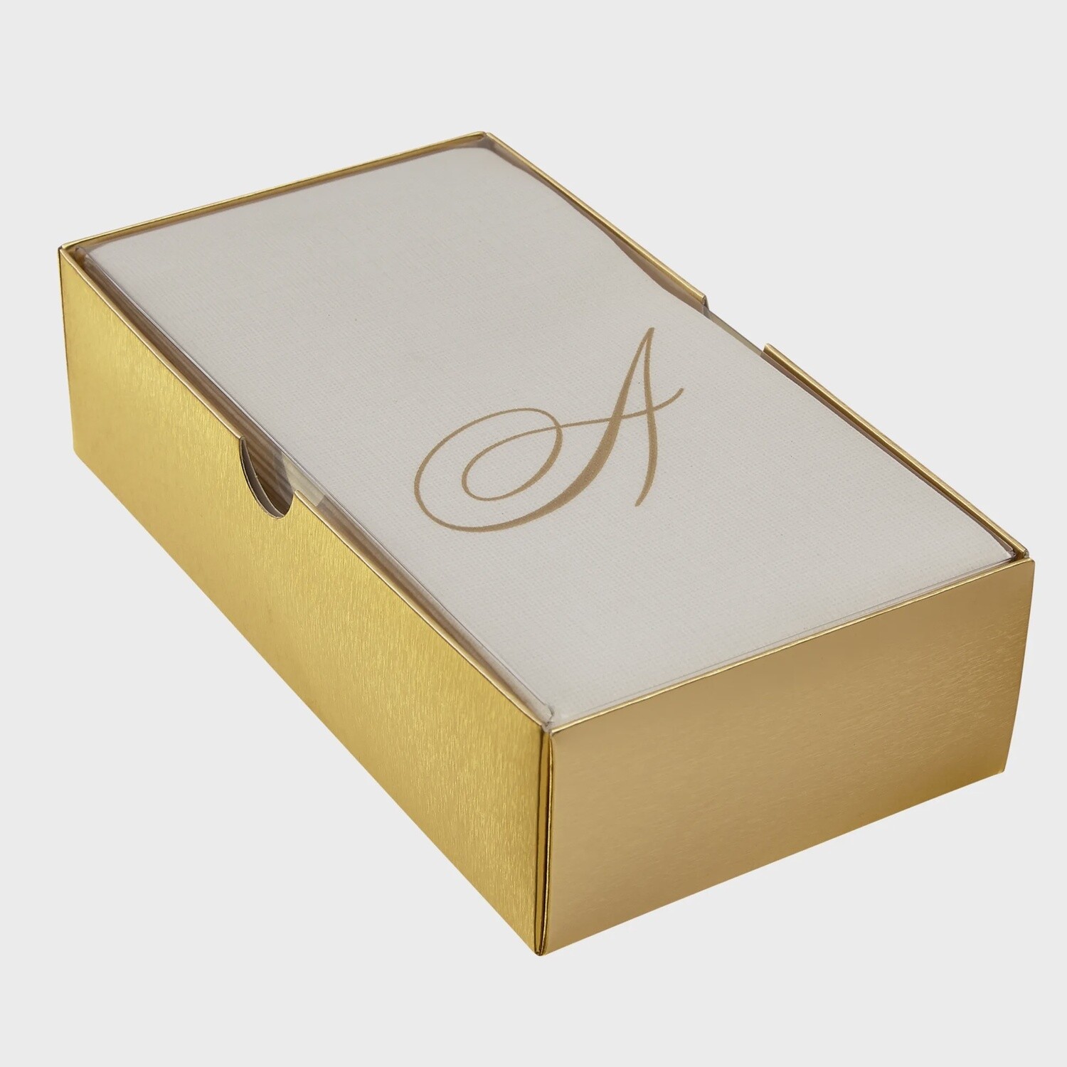 Monogrammed Linen Look Guest Napkins 24CT, NUMBERS: A