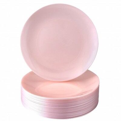 PINK Modern Plastic Plates for Party, Heavy Duty Disposable Dinner Set, (10 PC) - Opulence Collection