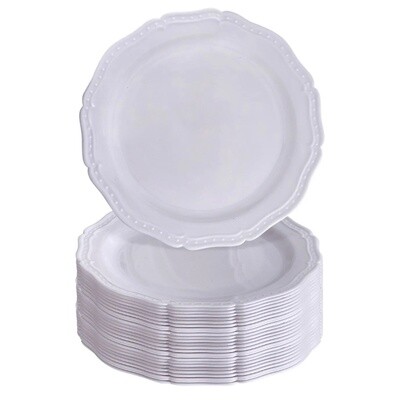 Country Style White Dinner Plates 20ct 10.25&quot;