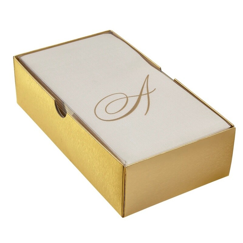 Monogrammed Linen Look Guest Napkins 24CT
