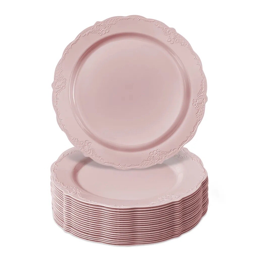 Vintage Blush Plates 10ct