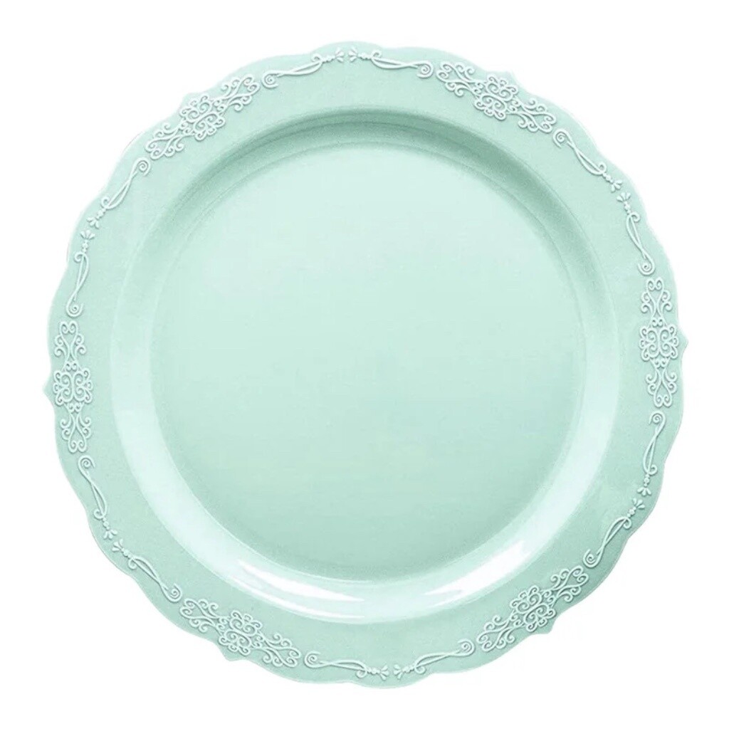 Vintage Mint Premium Plastic Plates 10ct