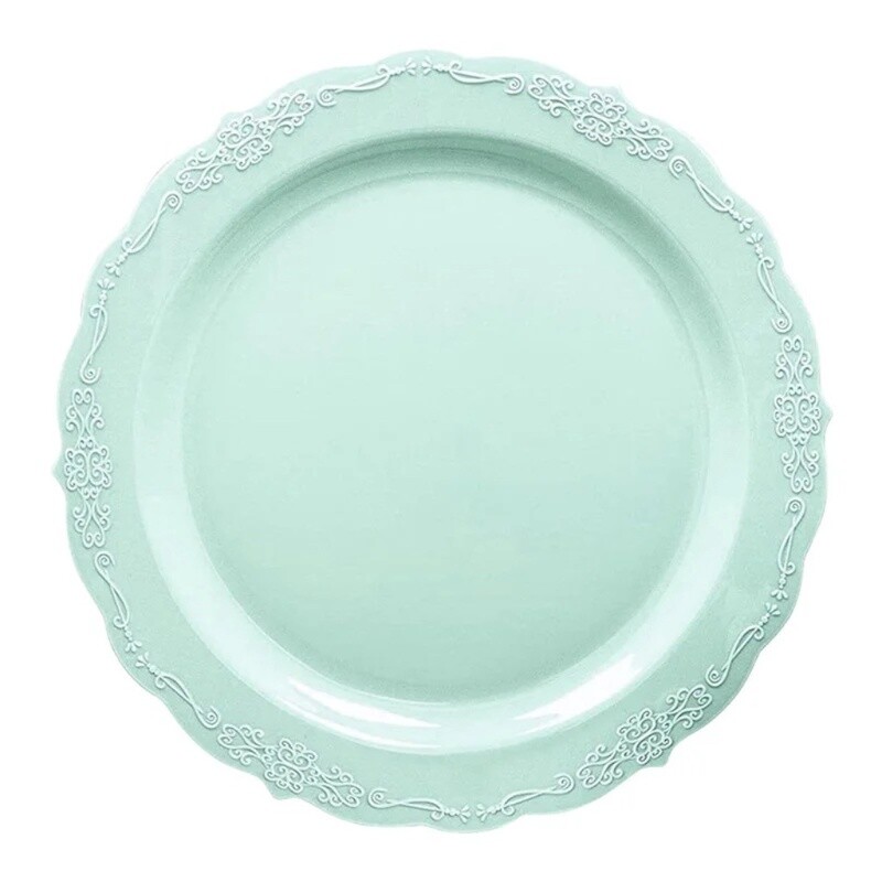 Vintage Mint Premium Plastic Plates 10ct