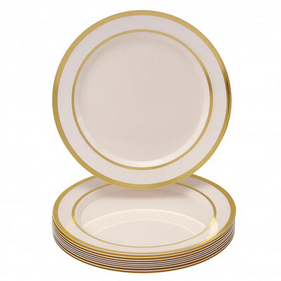 Ritz Bone/Plastic Gold Plates  10ct
