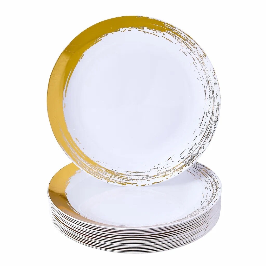 Brushed  Heavy Duty  Disposable Plate Set, (10 PC)
